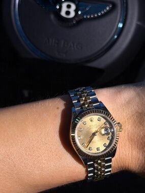 Rolex Lady-Datejust Two Tone Ref 279173 Champagne Diamond Dial 28 mm Box &Papers